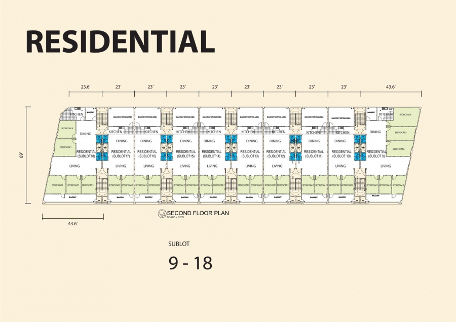 Residential Sublot 9-18 Second Floor Plan